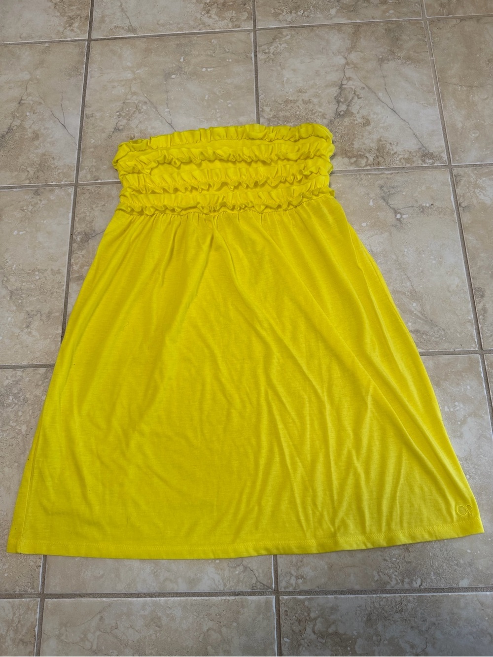 OP Women’s Strapless Ruffle Top - Bright Yellow